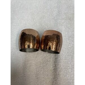set of 2 copper metal napkin rings 2"W